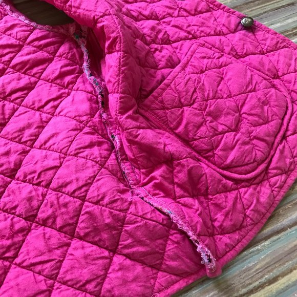 Quilted Vest with All Over Embroidery Design Pink with Pockets Size M/L - Picture 3 of 6